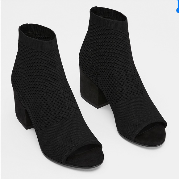 Eileen Fisher Shoes - eileen fisher- black croft stretch knit open-toe bootie ankle boots